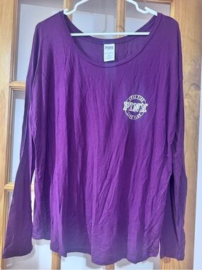 PINK Victoria's Secret Scoop Neck Tee - Plum Purple